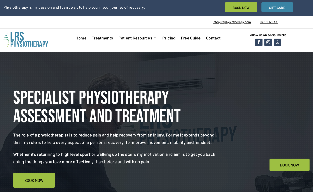 Physiotherapist website